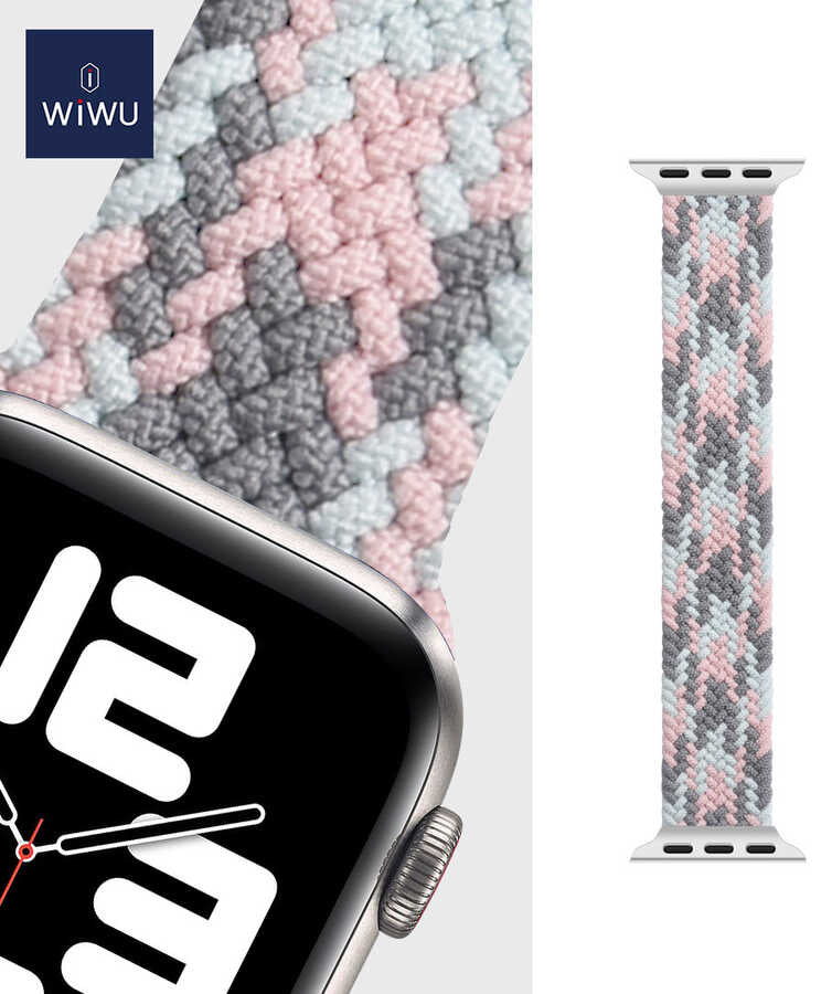 Watch Ultra 49mm Kordon Wiwu Braided Solo Loop Contrast Color Large Strap Kayış - 13 Watch Ultra 49mm Kordon Wiwu Braided Solo Loop Contrast Color Large Strap Kayış - 13